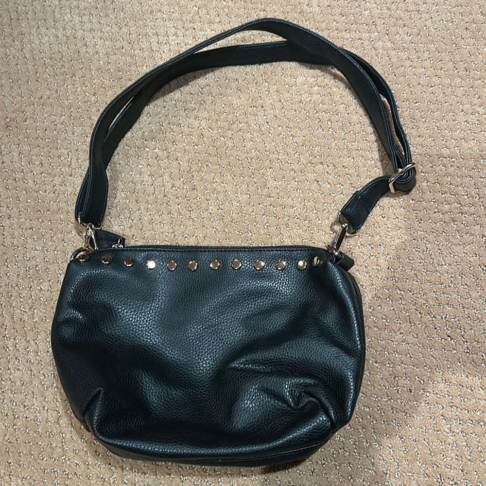 Studded Black Leather Bag